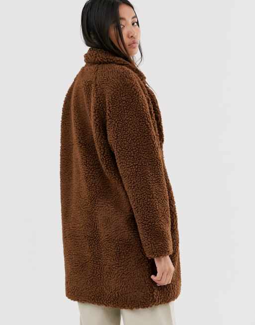 manteau long peluche