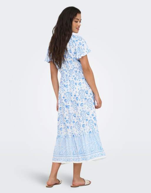 ONLY Marianne Life midi-jurk met korte mouwen in wit, 2 van 7