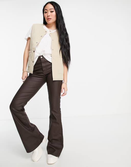 Only Marie quilted vest in beige, 4 of 4