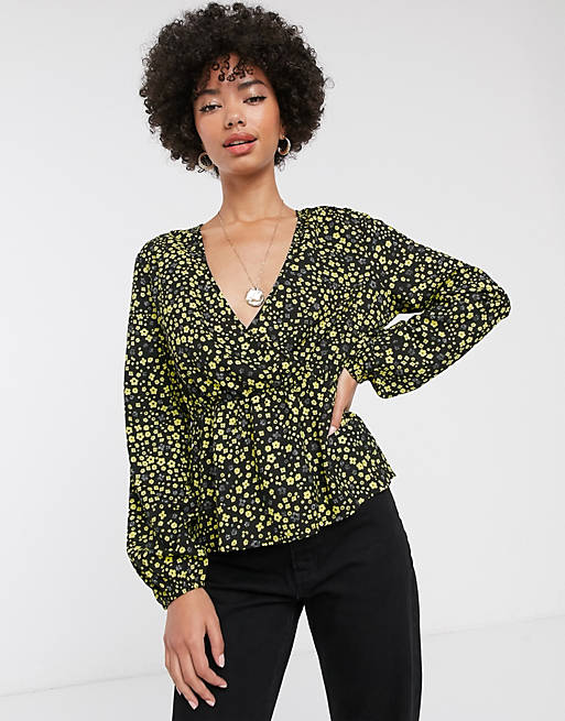 Only Mary long sleeve wrap blouse | ASOS