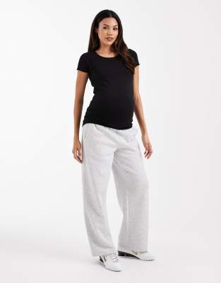 Only Maternity 2-pack Round Neck T-shirts In Black