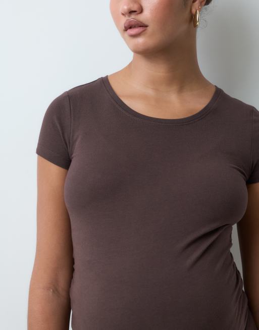 ONLY Maternity 2-pack t-shirts i svart och chocolate, 4 av 4