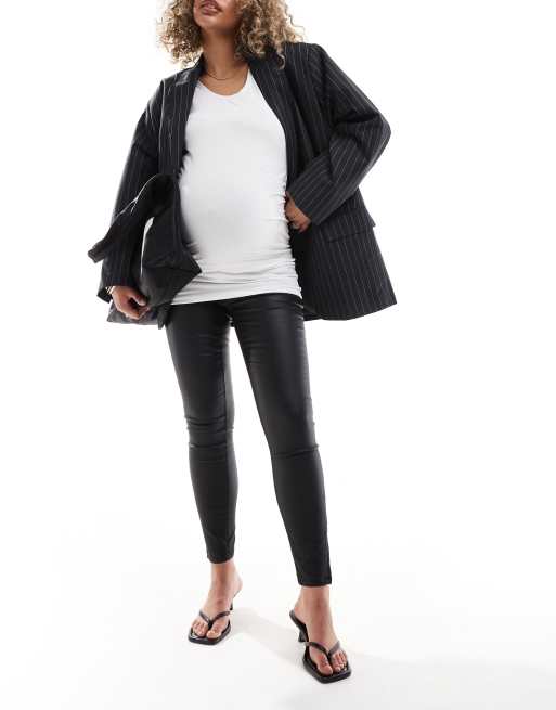ONLY Maternity 2 pack tank top in black and white , 4 of 4