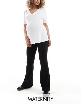 Shop Only Maternity Flared Pants In Black