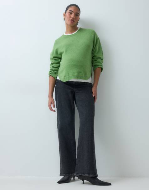 ONLY Maternity Juicy wide leg jeans in black - view 1