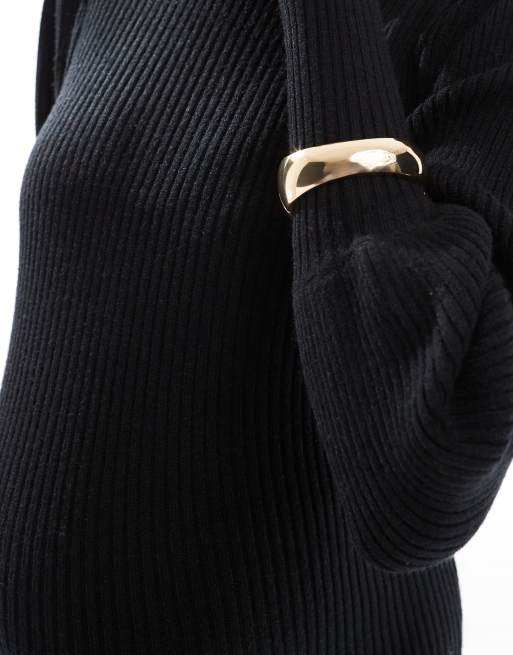 ONLY Maternity knit midi dress in black, 4 of 4