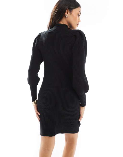 ONLY Maternity knitted midi dress in black, 3 of 4