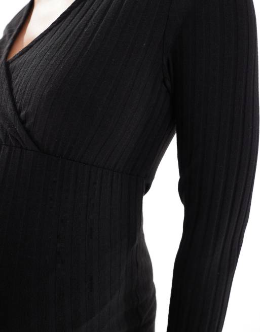 ONLY Maternity – Langärmliger Umstands-Jumpsuit aus Jersey in Schwarz, 3 von 4