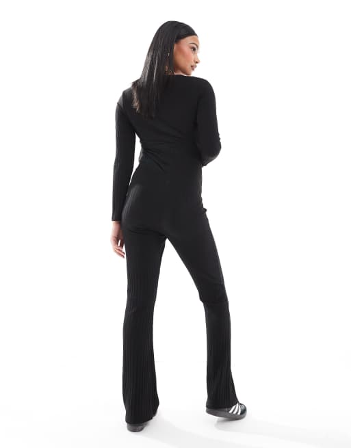 Urban Classics Terry Jumpsuit voor dames, lange mouwen, zwart