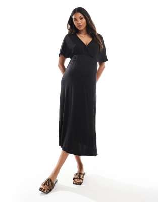 Only Maternity ONLY Maternity nursing maxi dress in black