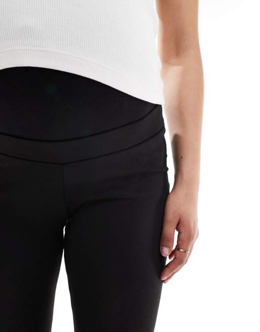 ONLY Maternity stretchy flared pants in black 
