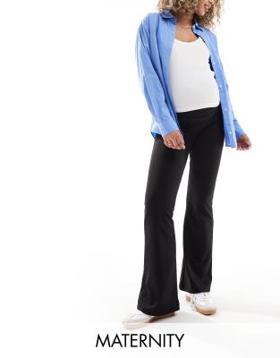 Only Maternity Flared Pants In Black