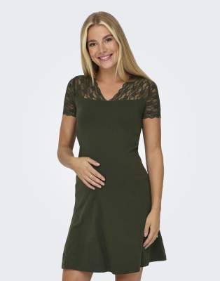 ONLY Maternity - Umstandskleid in Rosin-Grün