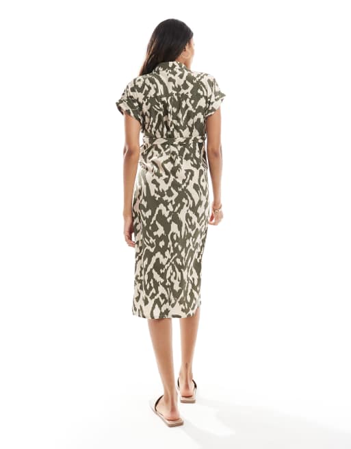 ONLY Maternity - Vestito camicia a maniche corte con stampa astratta, 4 di 4