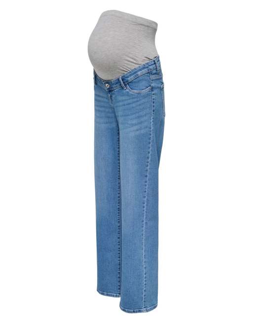 Only Maternity Wide-fit jeans in light blue denim, 2 of 4