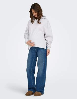 Only Maternity Only Maternity Wide-fit jeans in medium blue denim
