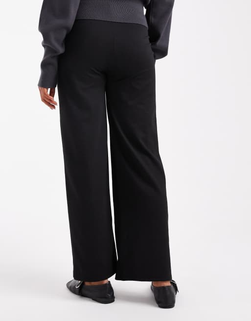 ONLY Maternity wide leg jersey trousers in black, 4 of 5