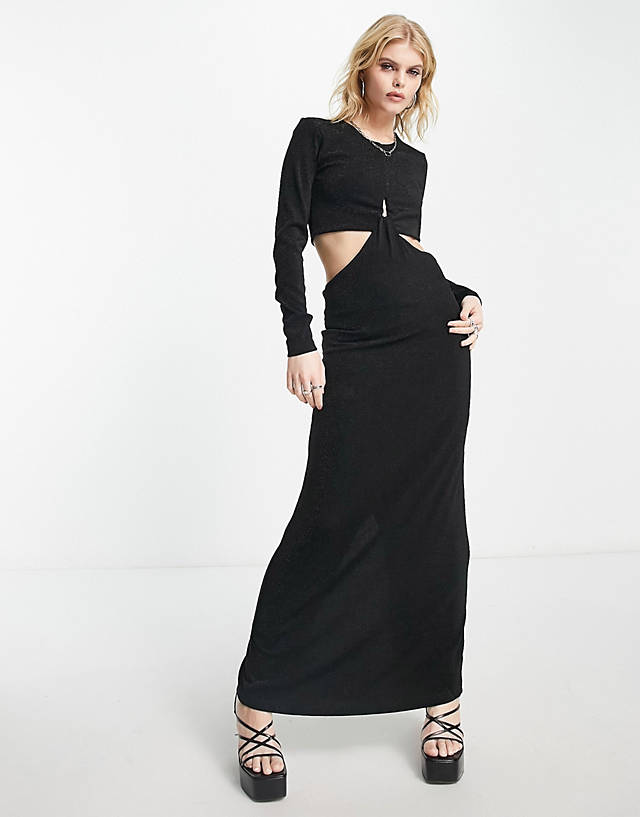 ONLY - maxi cut out dress in black