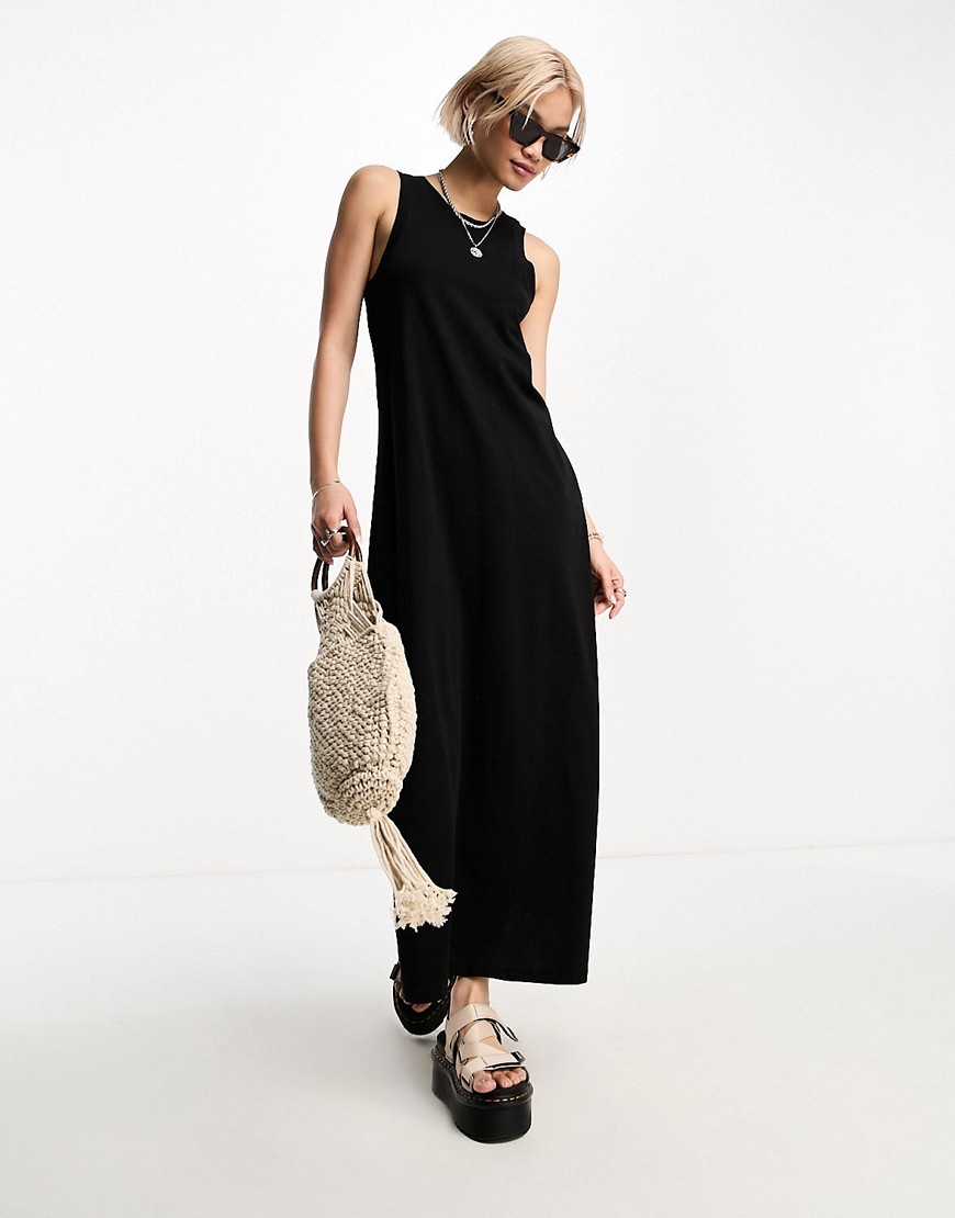 Only high neck maxi dress in black