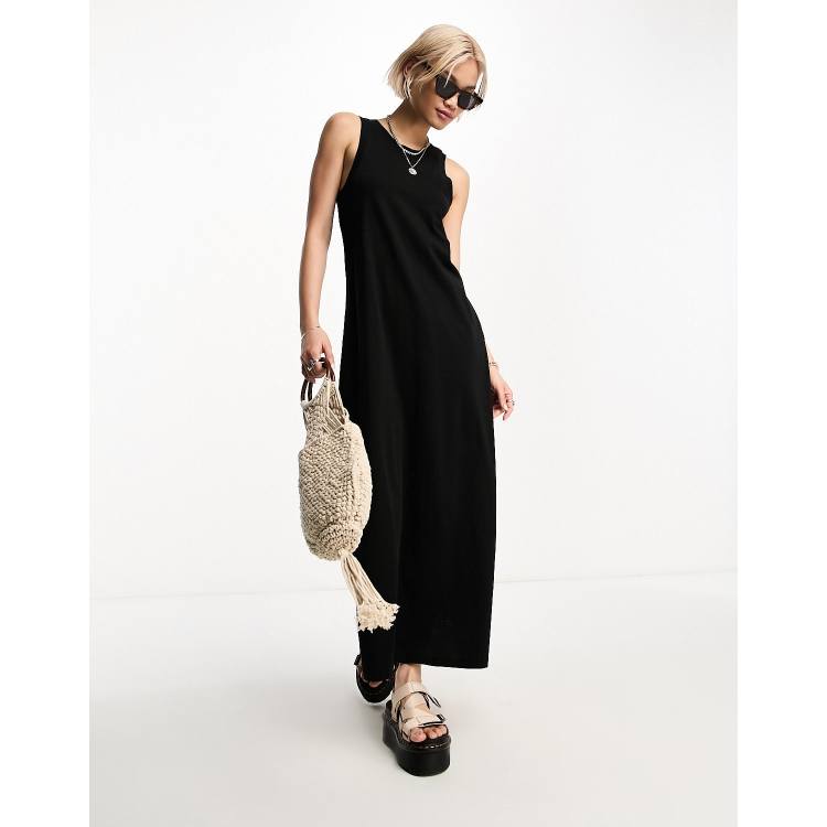 casual black maxi dress