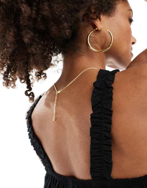 Only – Maxi-Hängerkleid in Schwarz mit eckigem Ausschnitt , 4 von 4