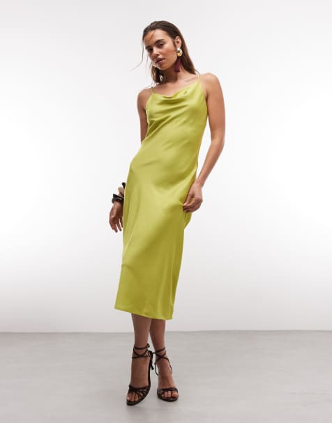 ONLY - Maxi jurk met gedrapeerde halslijn in lichtgroen - view 1