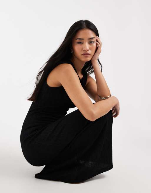 ONLY - Maxi jurk met gerimpeld detail in zwart, 2 van 4