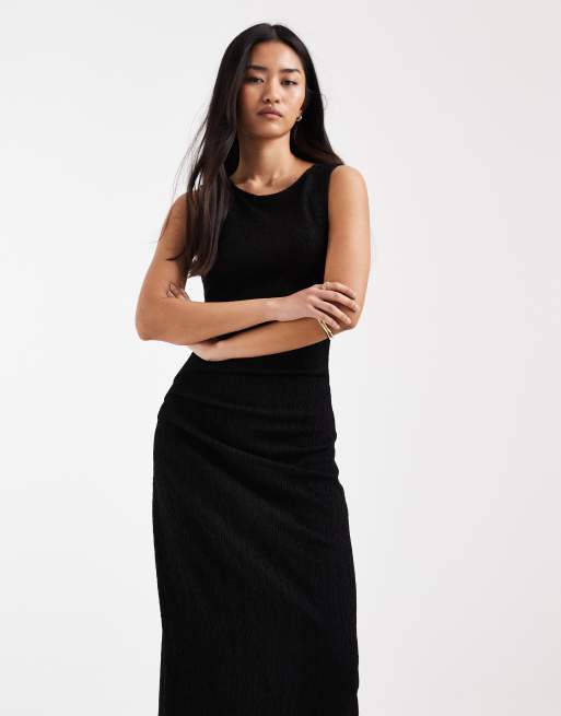 ONLY - Maxi jurk met gerimpeld detail in zwart, 3 van 4