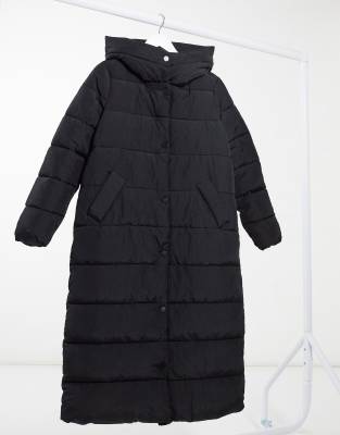 maxi padded coat with hood