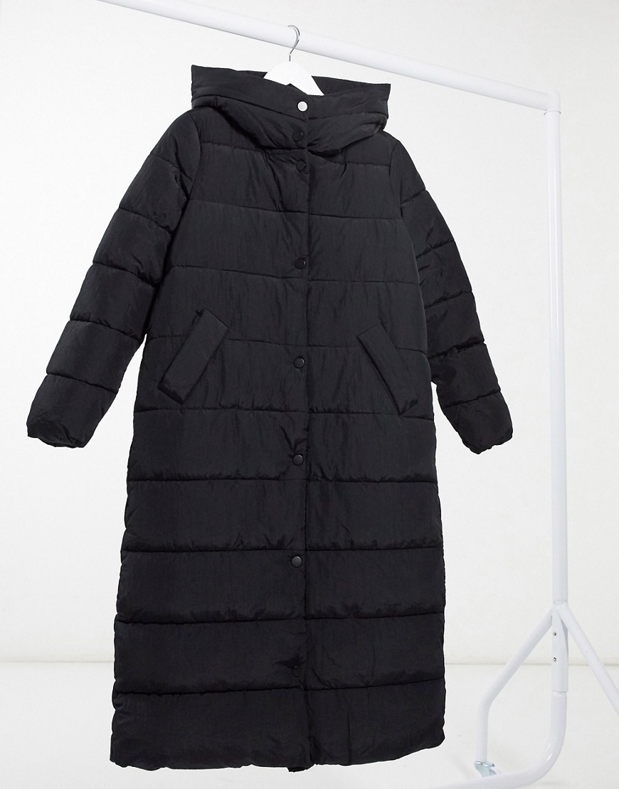Only maxi padded coat in black