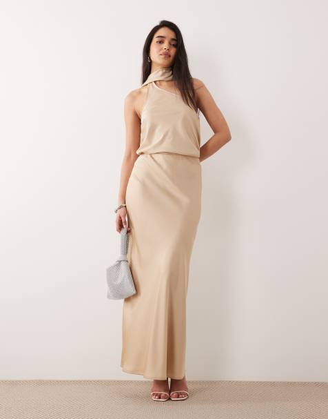 ONLY maxi skirt in beige - view 1