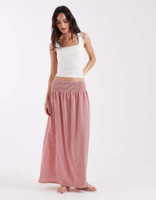 ONLY maxi skirt in red gingham