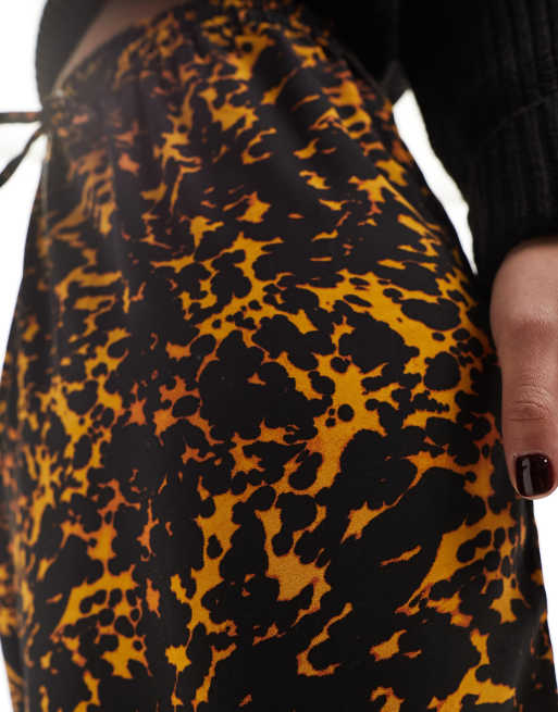 Mustard leopard maxi outlet skirt