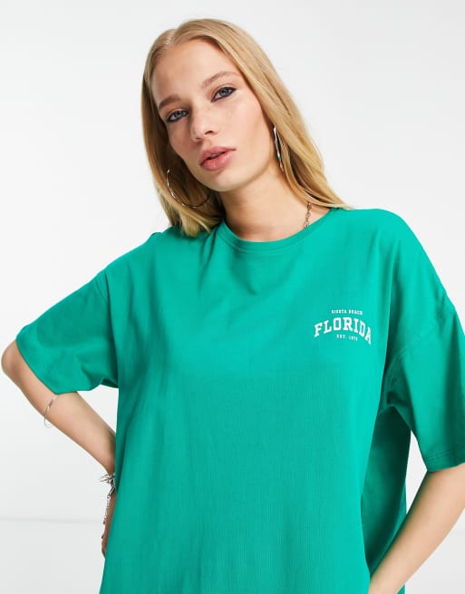 bright green t shirt dress Rihoas Button-Front A-Line Mini Dress main image 0