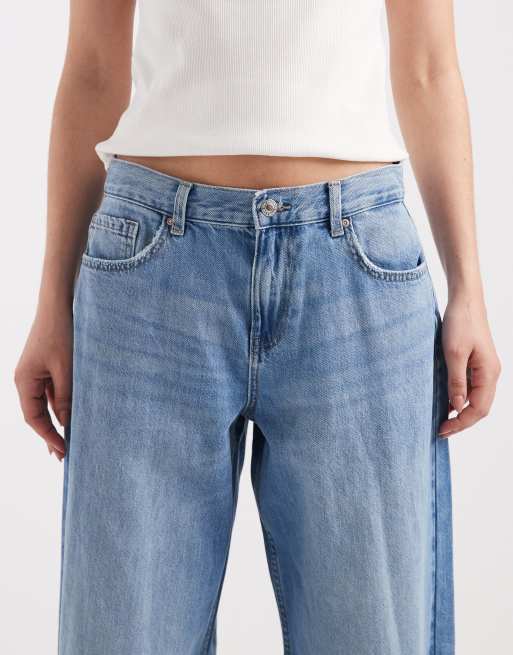 Only – Maya – Jasnoniebieskie jeansy z szerokimi nogawkami i średnim stanem, 4 z 5