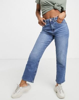 Only Megan wide straight leg jeans in light blue - ASOS Price Checker