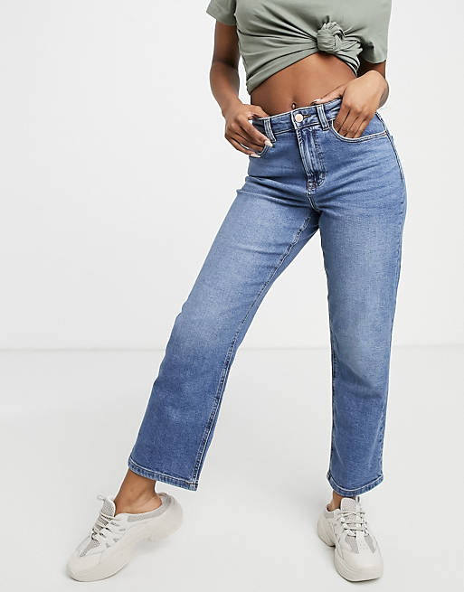 Only Megan wide straight leg jeans in light blue