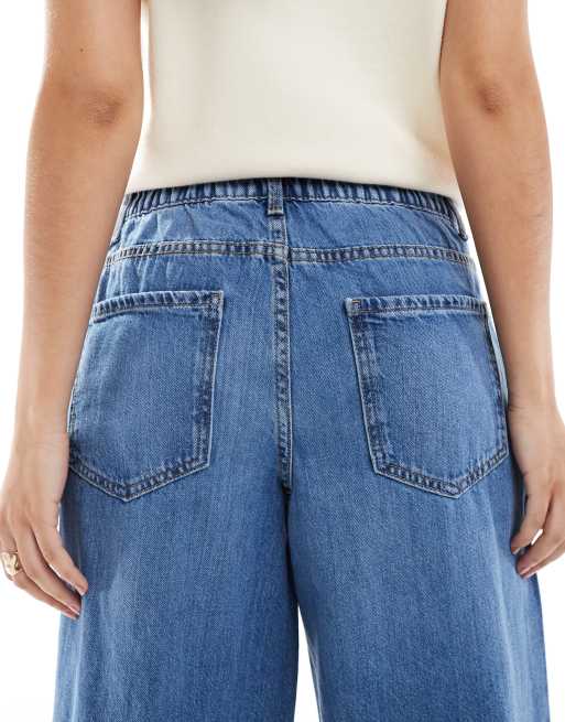 ONLY – Mellanblå jeans med vida ben och medelhög midja, 4 av 5