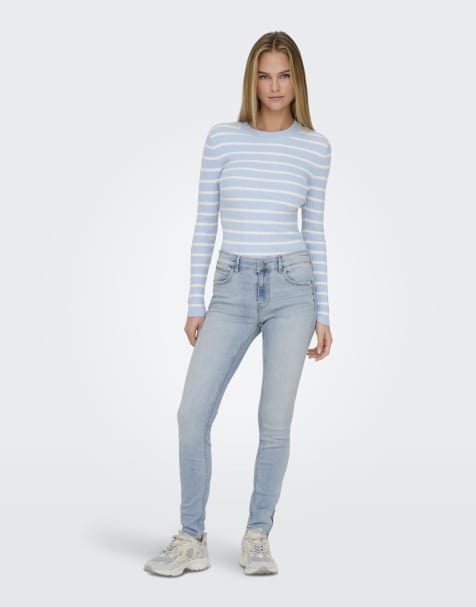 ONLY - Mellemblå jeans i denim i skinny fit - view 1