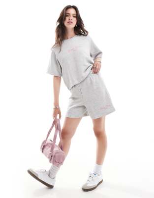 ONLY ONLY Miami print sweat short co-ord in light grey