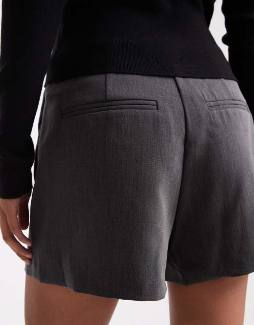 ONLY mid waist wrap skort in dark grey, 5 of 5