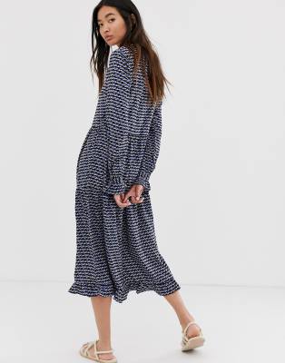 geo print midi dress