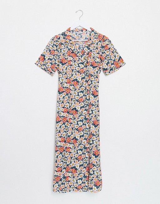 Only midi shirt dress in mixed ditsy floral