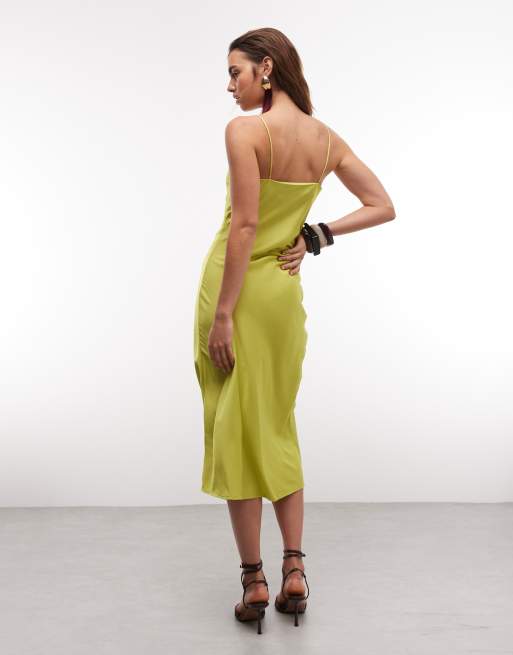 ONLY – Midikleid in Hellgrün mit Wasserfallausschnitt, 3 von 8