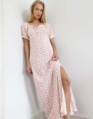 honestly love you pink floral maxi dress