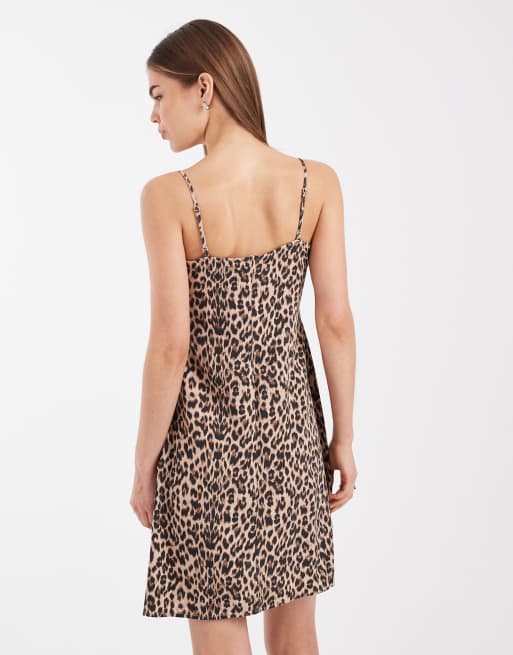 ONLY mini cami dress in leo print, 4 of 4