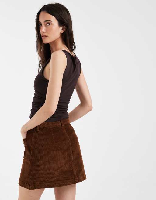 ONLY mini rok met knoopsluiting in lichtbruin, 5 van 5