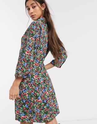 floral print shirt dress
