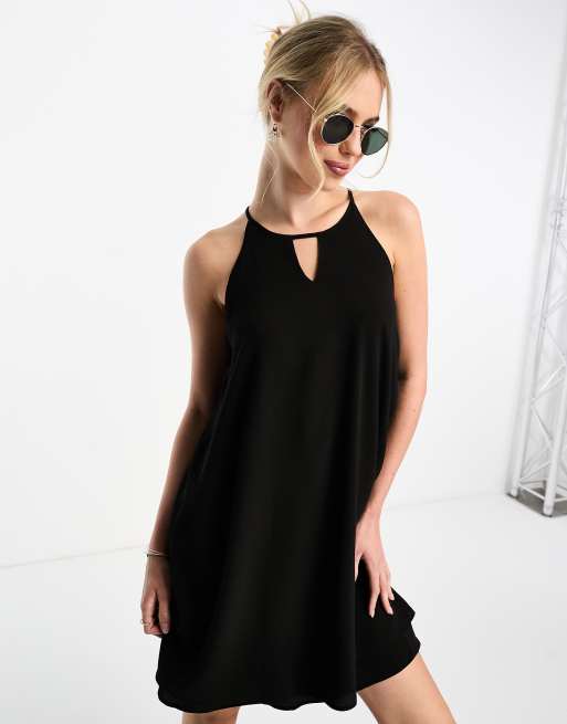 Only - Mini swingjurk met keyhole-uitsnijding in zwart