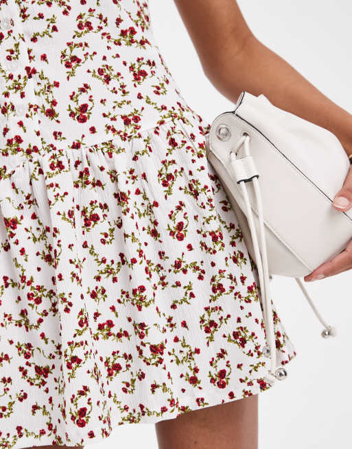 ONLY – Minikleid in Weiß mit Blumenmuster, 3 von 4
